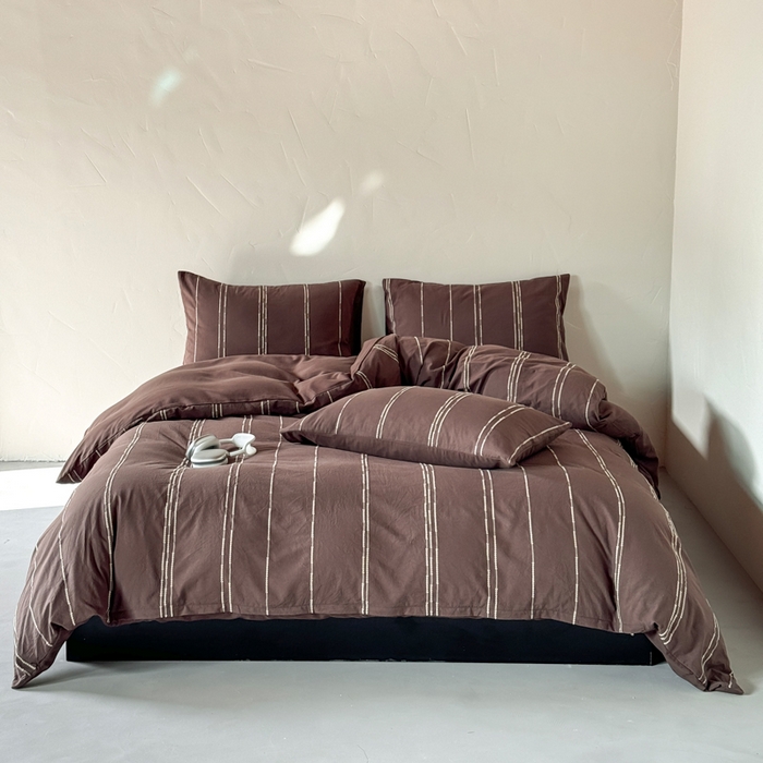 91家纺网 家纺一手货源 找家纺 山舍家居 2025新款全棉纯棉色织提花四件套-弗洛伦萨的落日 弗洛伦萨的落日-拿铁