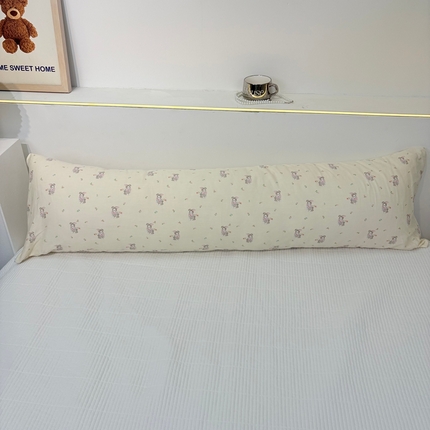 91家纺网 家纺一手货源 找家纺 （总）花西夫人 2023新款13372全棉印花长枕套双人枕头情侣枕芯