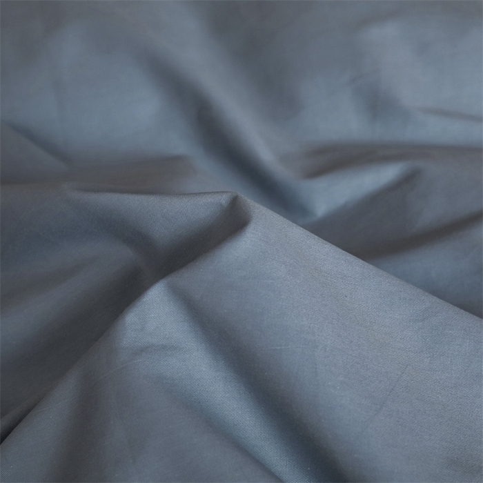 91家纺网 家纺一手货源 找家纺 启程2025新款全棉纯色双拼无印风四件套 牛仔蓝+绅士灰