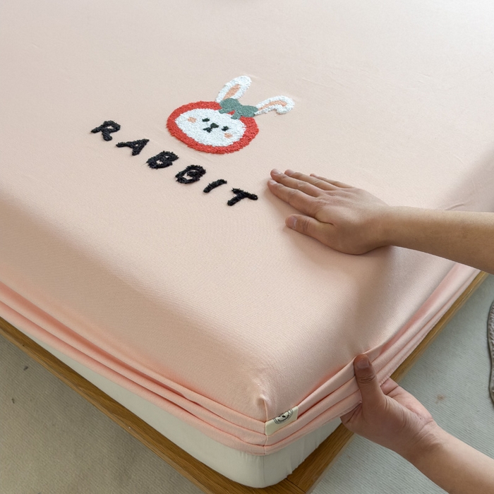 91家纺网 家纺一手货源 找家纺 席世家 2025春夏新款全棉纯棉老粗布印花床笠凉席席子 宝贝兔