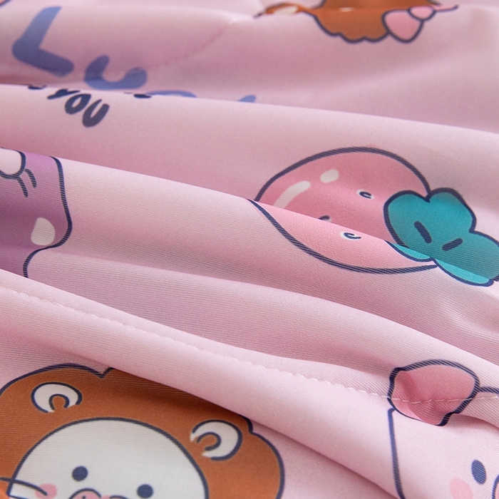 91家纺网 家纺一手货源 找家纺 嗨生活2025年儿童夏被 幼儿园夏被 凉感丝夏被 安妮兔