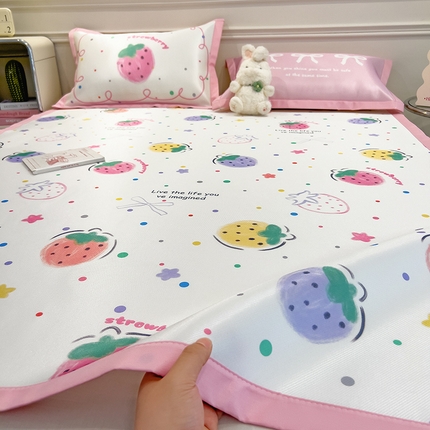 91家纺网 家纺一手货源 找家纺 （总）摩妮卡 2025小清新数码冰丝席 碳光席三件套