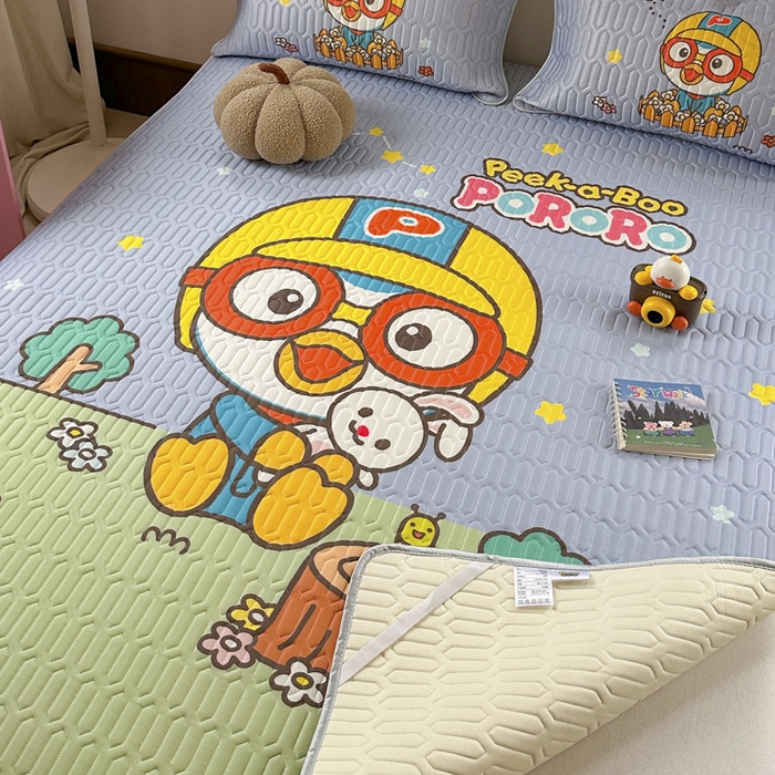 91家纺网 家纺一手货源 找家纺 金爱家2025新款啵乐乐乳胶凉席 凉席-森林派对