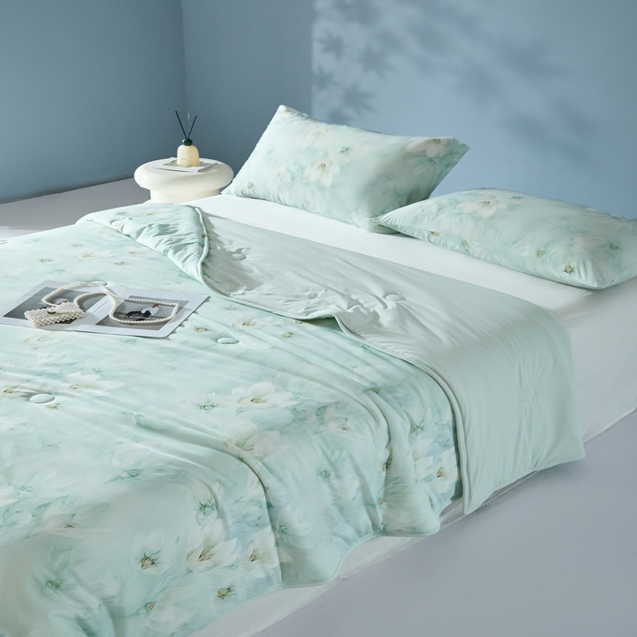 91家纺网 家纺一手货源 找家纺 2025春夏新款100%双面锦纶美式印花夏被凉感空调被 绿野仙踪