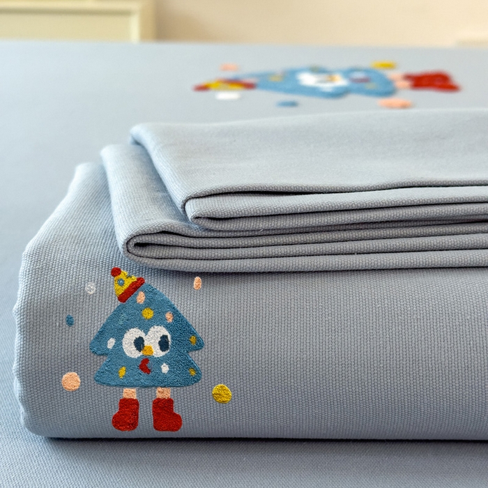 91家纺网 家纺一手货源 找家纺 席世家 2025春夏新款全棉纯棉老粗布印花床单凉席席子 幸运帽