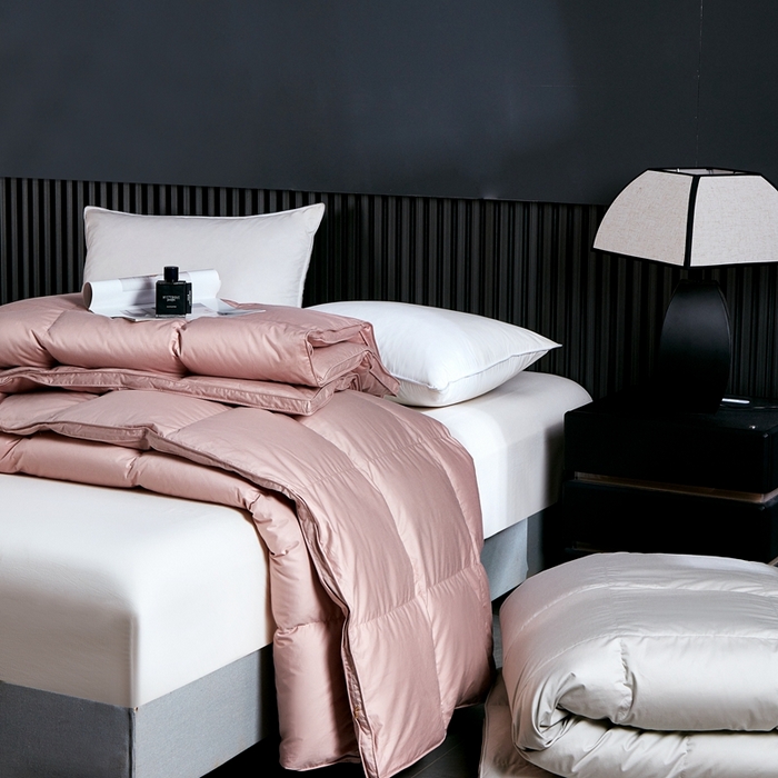 91家纺网 家纺一手货源 找家纺 （总）静若居羽绒被壳 2025新款全棉纯色全棉贡缎羽绒被羽绒被壳单层立体边