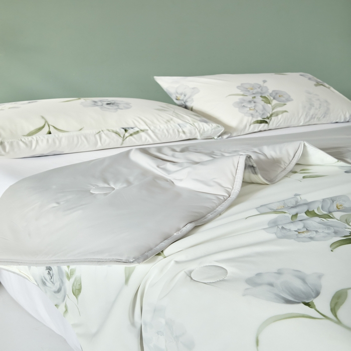 91家纺网 家纺一手货源 找家纺 2025春夏新款100%双面锦纶美式印花夏被凉感空调被 水墨江南