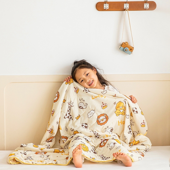 91家纺网 家纺一手货源 找家纺 嗨生活2025年儿童夏被 幼儿园夏被 凉感丝夏被 动物园