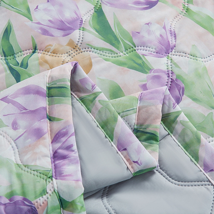 91家纺网 家纺一手货源 找家纺 被多多被业 2025新款凉感丝印花夏被夏凉被空调被 紫色郁金香