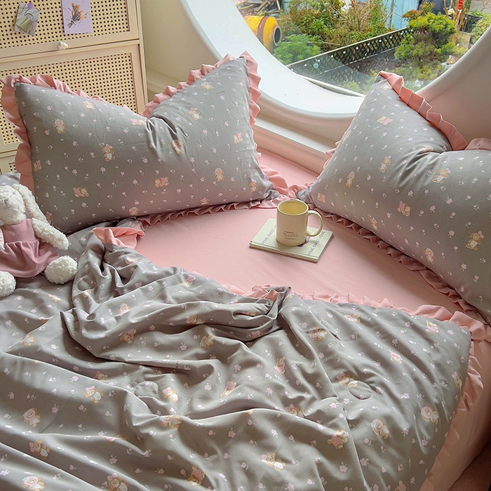 91家纺网 家纺一手货源 找家纺 欧尚 2025新款夏被四件套 萌趣仔仔