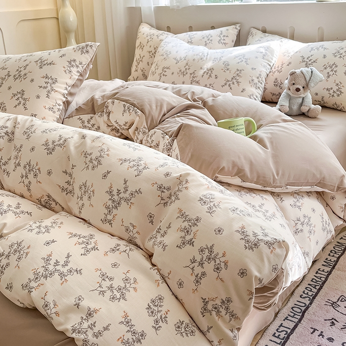 91家纺网 家纺一手货源 找家纺 玖明2025新款A类加厚柔软针织棉双层纱四件套 锦绣前程