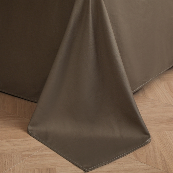 91家纺网 家纺一手货源 找家纺 启程2025新款全棉纯色双拼无印风四件套 杏仁+岩石灰