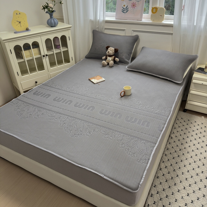 91家纺网 家纺一手货源 找家纺 金爱家 2025新款430克中分子豆豆席凉席席子 豆豆席-繁华灰