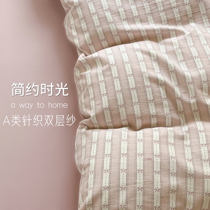 91家纺网 家纺一手货源 找家纺 （总）玖明2025新款A类加厚柔软针织棉双层纱四件套