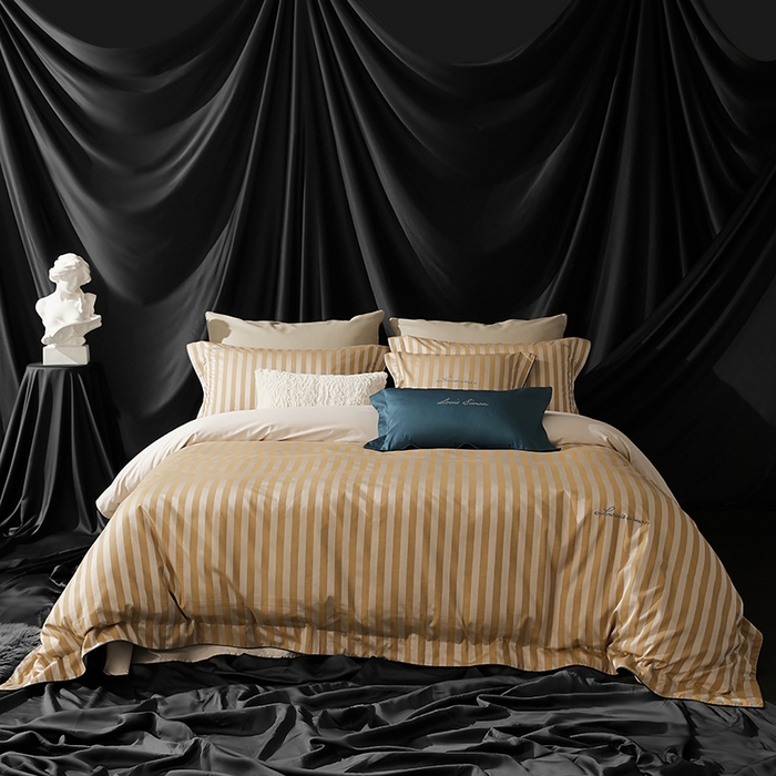 91家纺网 家纺一手货源 找家纺 涞澳家纺 2025新款全棉色织提花四件套 浅忆