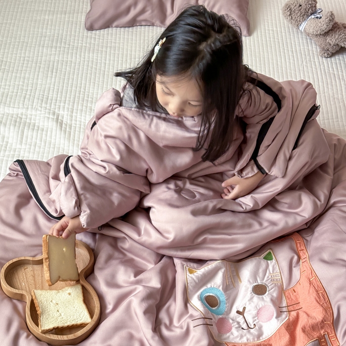 91家纺网 家纺一手货源 找家纺 （总）喜多兔儿童家纺 2025新款萌宝系列40S纯棉夏季睡袋防踢被