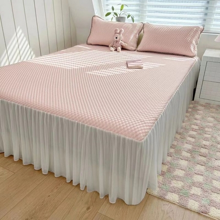 91家纺网 家纺一手货源 找家纺 （总） 鸿羽樱家纺2025新款床裙款冰豆豆凉席冰丝席按摩席夏季凉席电商直播热销款