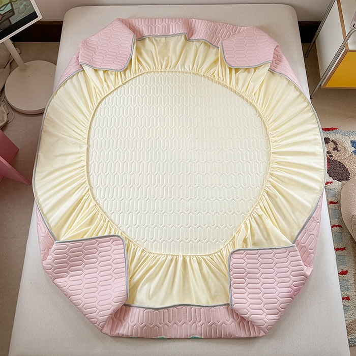 91家纺网 家纺一手货源 找家纺 （总）金爱家 2025新款海绵宝宝乳胶凉席床笠款凉席席子