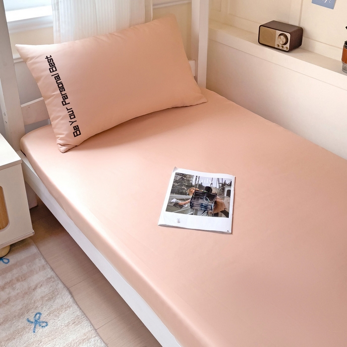 91家纺网 家纺一手货源 找家纺 纽缦家纺 2025新款纯色提花学生冰丝床笠 温雅玉