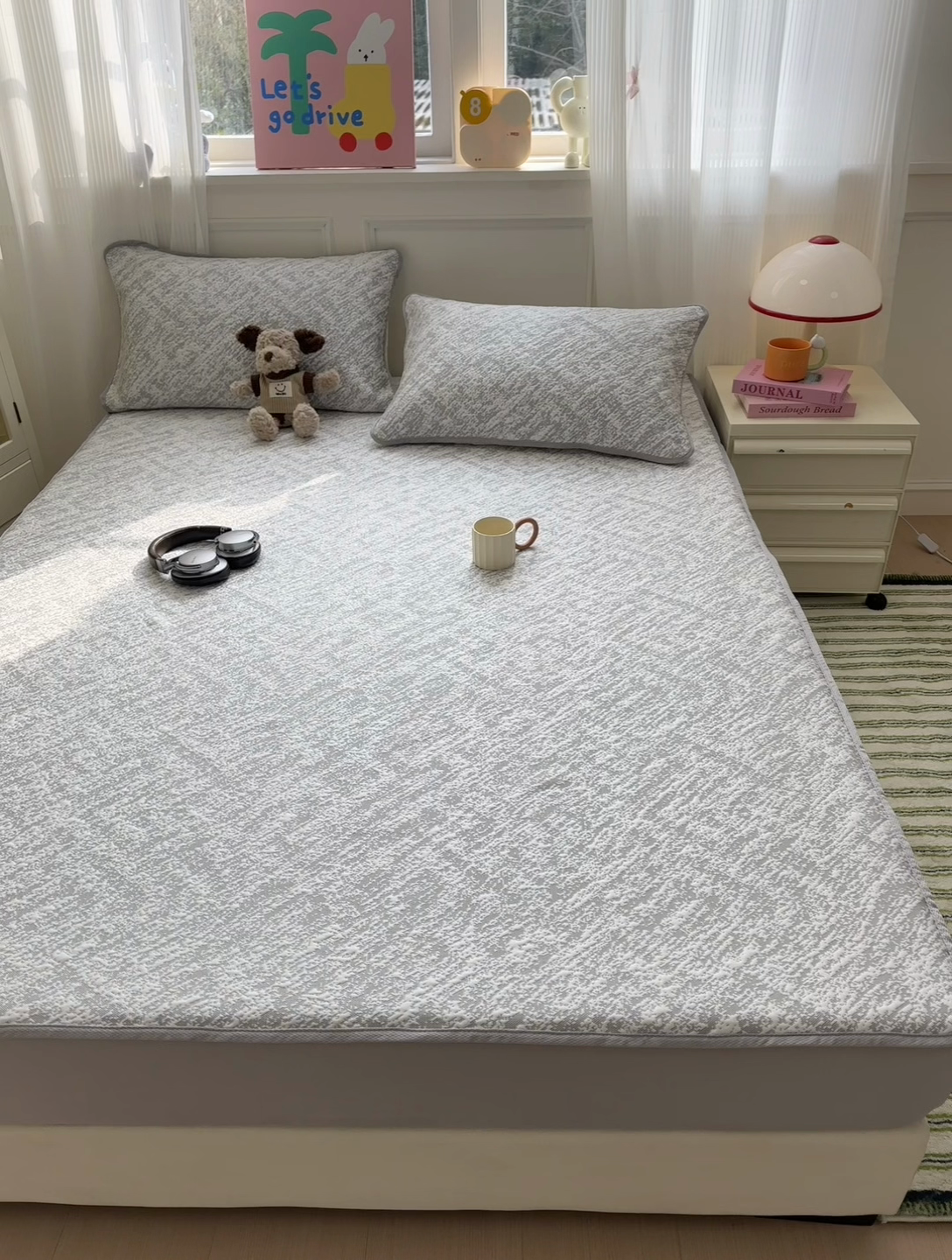 91家纺网 家纺一手货源 找家纺 金爱家 2025新款430克中分子豆豆席凉席席子 豆豆席-流金岁月灰