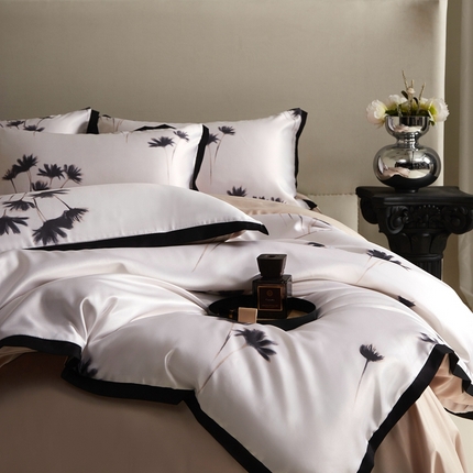 优悦 2025新款冰丝数码印花四件套 如梦-香槟