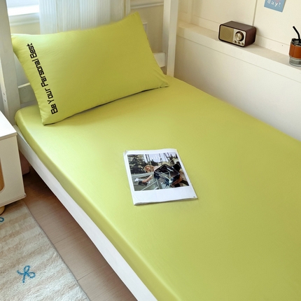 91家纺网 家纺一手货源 找家纺 （总）纽缦家纺 2025新款纯色提花学生冰丝床笠