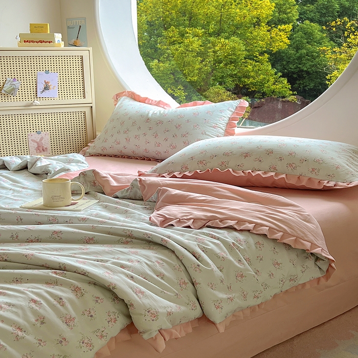 91家纺网 家纺一手货源 找家纺 欧尚 2025新款夏被四件套 花语