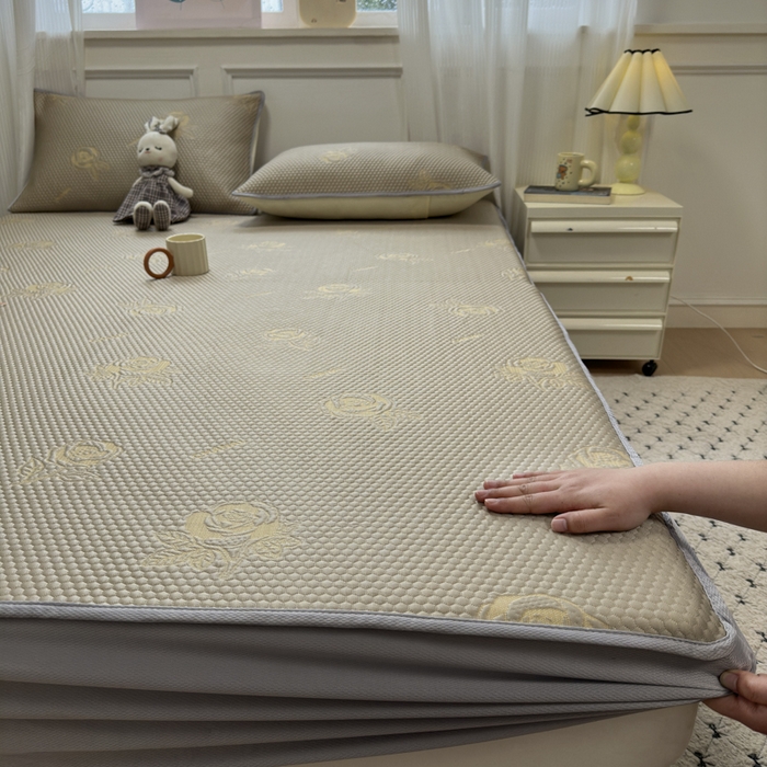 91家纺网 家纺一手货源 找家纺 金爱家 2025新款430克中分子豆豆席凉席席子 豆豆席-玫瑰香槟