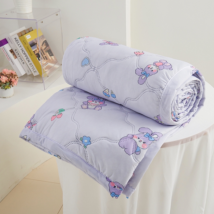 91家纺网 家纺一手货源 找家纺 被多多被业 2025新款凉感丝印花夏被夏凉被空调被 星黛兔-紫