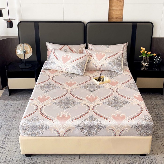 91家纺网 家纺一手货源 找家纺 纽缦家纺 2025新款印花冰丝床笠 经典