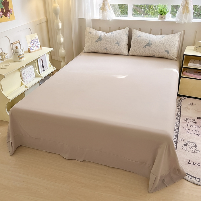 91家纺网 家纺一手货源 找家纺 玖明2025新款A类加厚柔软针织棉双层纱四件套 蝶梦花香