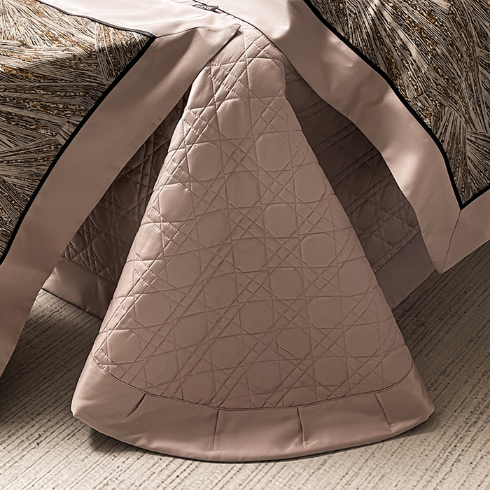 91家纺网 家纺一手货源 找家纺 2025夏季新品A类100支天丝棉夹棉床盖床笠四件套全棉纯棉床单加厚高端重工刺绣长绒棉床上用品    曼莎