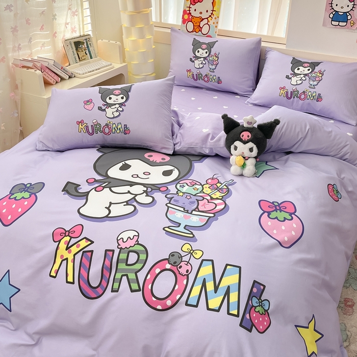 91家纺网 家纺一手货源 找家纺 博雅 2025新款三丽鸥全棉大版单枕套 快乐库洛米