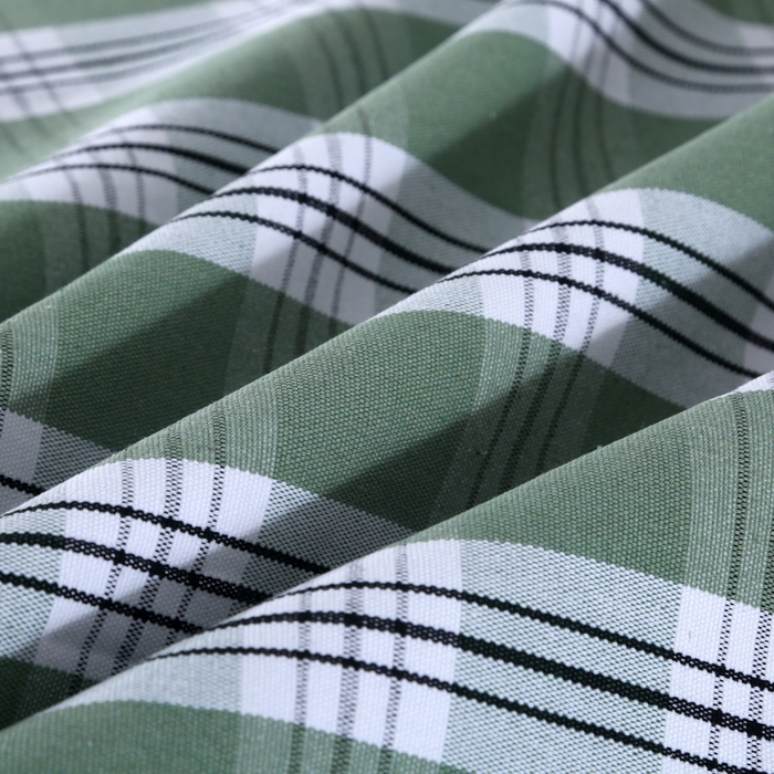 91家纺网 家纺一手货源 找家纺 恋尚羽 2025新款加厚纯棉老粗布凉席三件套 大方格 绿