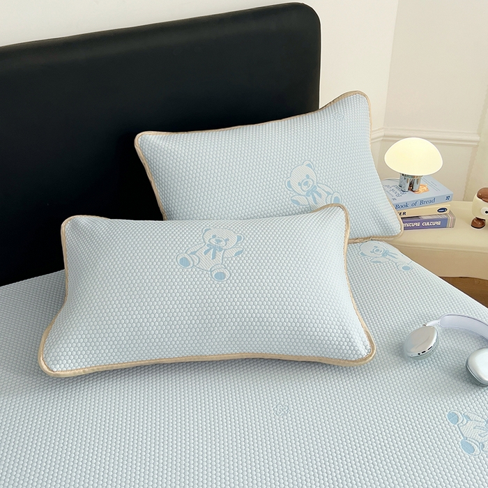 91家纺网 家纺一手货源 找家纺 （总）梦舒羽 2025新款凉感冰豆豆凉席枕套可水洗冰丝宿舍一只装枕头套一对枕芯套