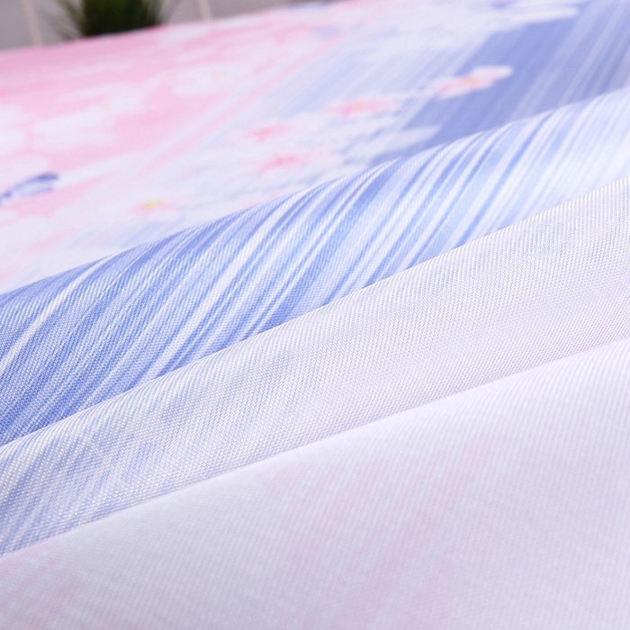 91家纺网 家纺一手货源 找家纺 情恒家纺2025新款床裙款冰丝布艺软凉席三件套 蝶舞花香-粉