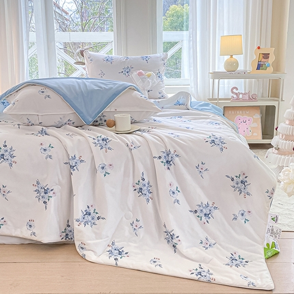 91家纺网 家纺一手货源 找家纺 鸣升家纺 2025新款冷暖双感被大豆夏被3D数码凉感针织棉空调被夏凉被 清风明月