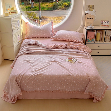 91家纺网 家纺一手货源 找家纺 欧尚 2025新款夏被四件套 半亩花田