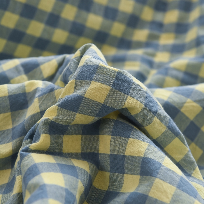 91家纺网 家纺一手货源 找家纺 圣尔雅家纺 2025新款里外全棉色织夏被新疆棉花被纯棉被子空调被夏凉被 黄蓝小格