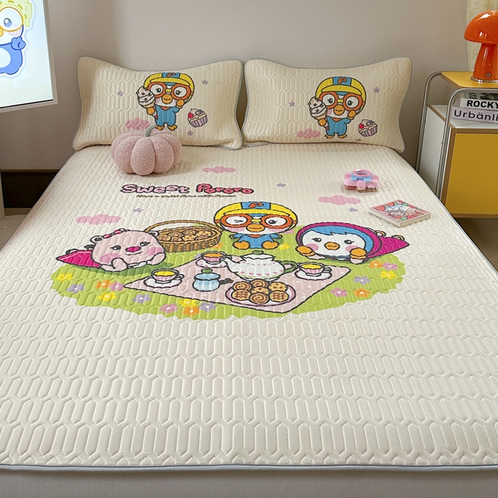 91家纺网 家纺一手货源 找家纺 金爱家2025新款啵乐乐乳胶凉席 凉席-露莹时刻