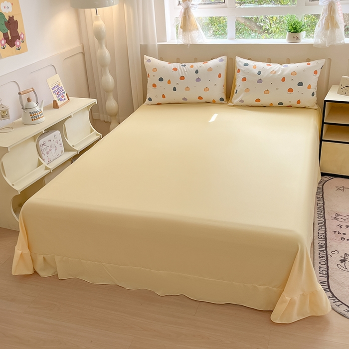 91家纺网 家纺一手货源 找家纺 玖明2025新款A类加厚柔软针织棉双层纱四件套 秋实凝香