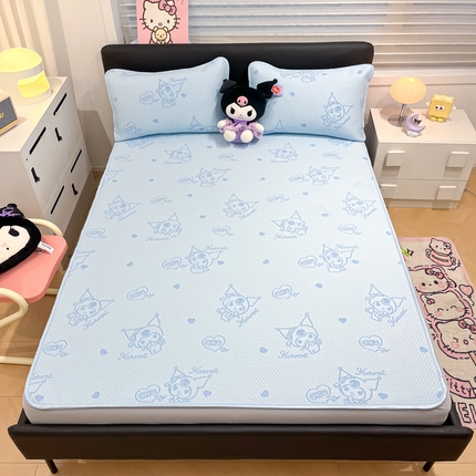 91家纺网 家纺一手货源 找家纺 （总）八零年代 2025新款三丽鸥正版授权A类提花冰豆豆凉席平铺款床笠款系列