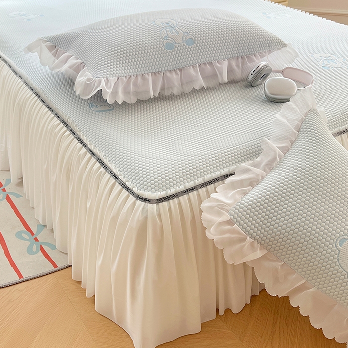 91家纺网 家纺一手货源 找家纺 （总）梦舒羽 2025春夏新款冰豆豆花边单人单枕套枕套单件