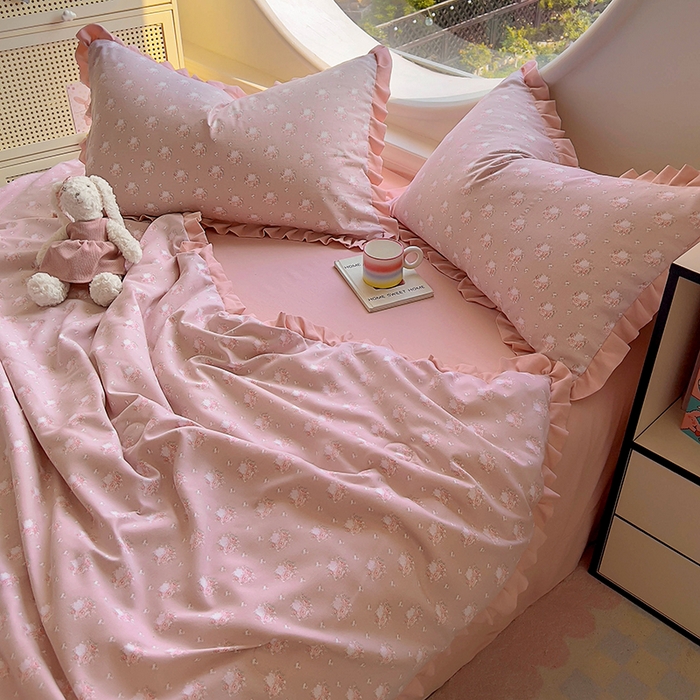 91家纺网 家纺一手货源 找家纺 欧尚 2025新款夏被四件套 半亩花田