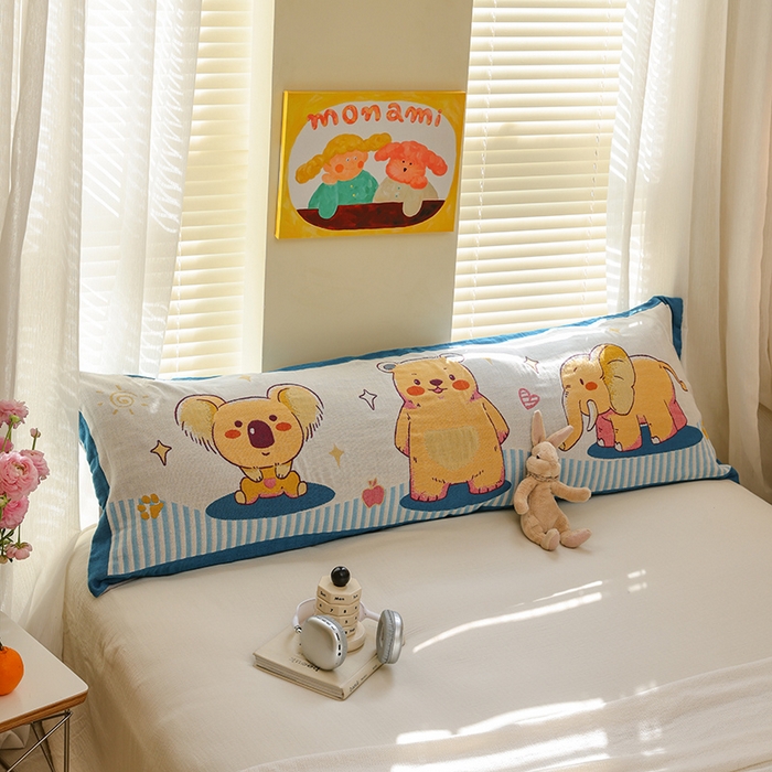 91家纺网 家纺一手货源 找家纺 雯雨2025新款A类卡通双人纱布枕套 好朋友