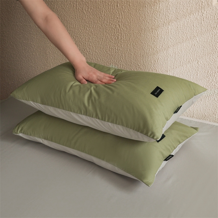 91家纺网 家纺一手货源 找家纺 启程2025新款全棉纯色双拼无印风四件套 抹茶绿+绅士灰