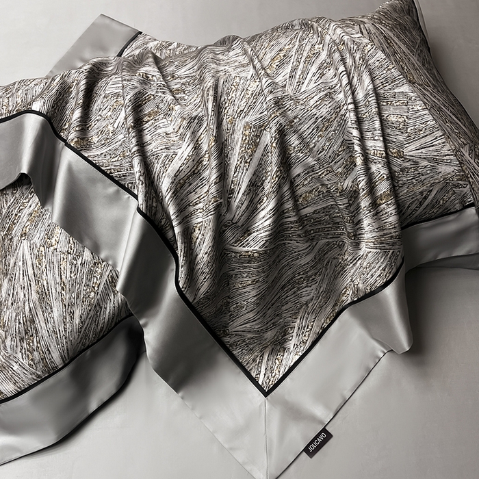 91家纺网 家纺一手货源 找家纺 2025夏季新品A类100支天丝棉夹棉床盖床笠四件套全棉纯棉床单加厚高端重工刺绣长绒棉床上用品    观颜