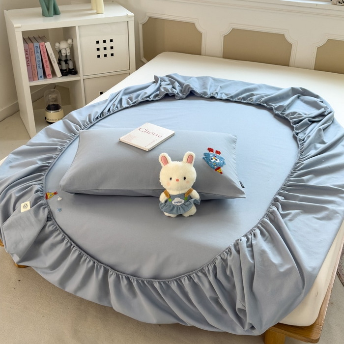 91家纺网 家纺一手货源 找家纺 席世家 2025春夏新款全棉纯棉老粗布印花床笠凉席席子 幸运帽