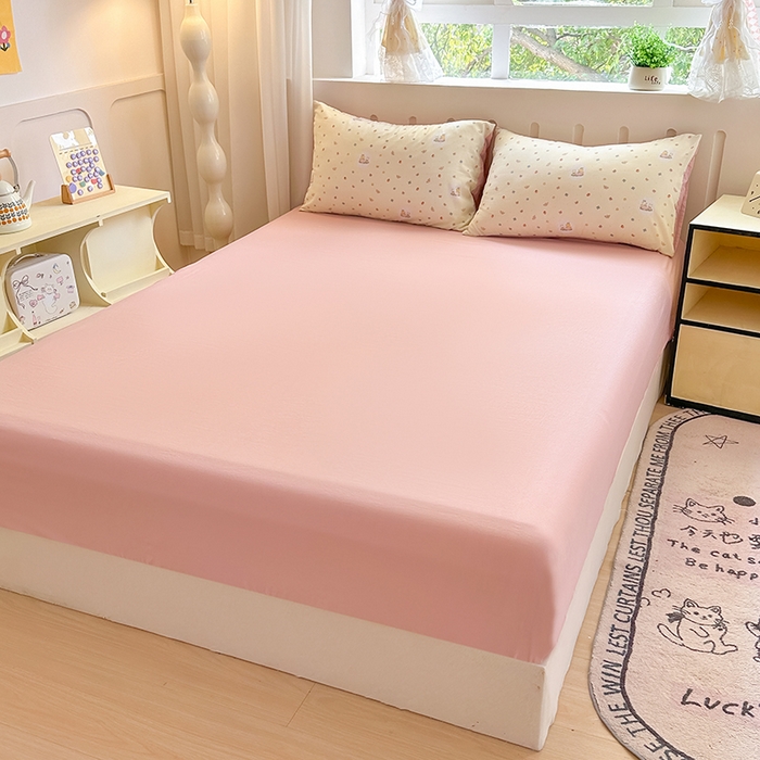 91家纺网 家纺一手货源 找家纺 玖明2025新款A类加厚柔软针织棉双层纱四件套 萌趣