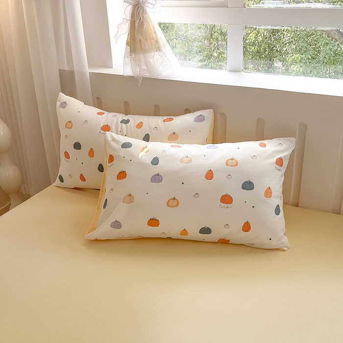 91家纺网 家纺一手货源 找家纺 玖明2025新款A类加厚柔软针织棉双层纱四件套 秋实凝香